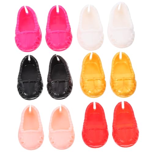 KICHOUSE 6 Paare Baby Schuhe Stiefelwechsel Mini-Fingerschuhe Kids' Party Favours Spielzeug für Kinder Puppen Mini-Schuhfigur simulierte Minischuhe Miniatur Flache Schuhe von KICHOUSE