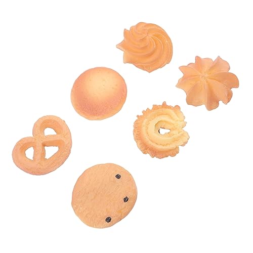 KICHOUSE 6 Stück Cookie-Haarnadel Lockenwickler Schnabel gut Neuheit Haarnadeln Zinn Haarschmuck Hair Accessories for Kopfschmuck für Mädchen Kekse Haarspangen Plastik Khaki von KICHOUSE