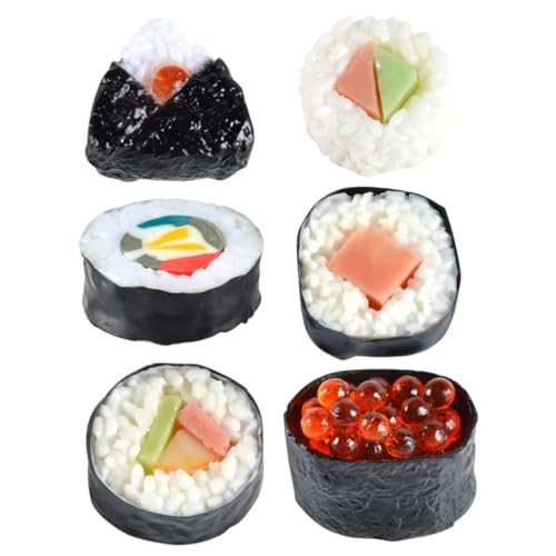 KICHOUSE 6 Stück Sushi-Simulation sushirolle Sushi roll Stellen Sie Sich Sushi vor Faux-Food-Requisite Sushi-Socken -Sushi falsches Sushi- künstliches Japanisches Essen von KICHOUSE