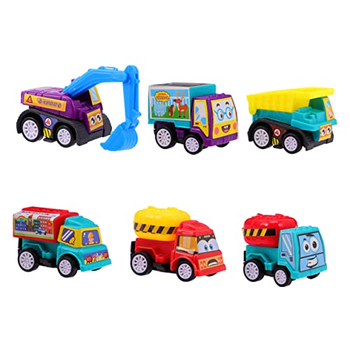 KICHOUSE 6 Teiliges Mini Inertia Truck Set Konstruktionsspielzeug Für Kleinkinder Frühes Lernspielzeug Ideales Für Jungen Und ädchen Verschiedene Fahrzeugstile Erhältlich von KICHOUSE