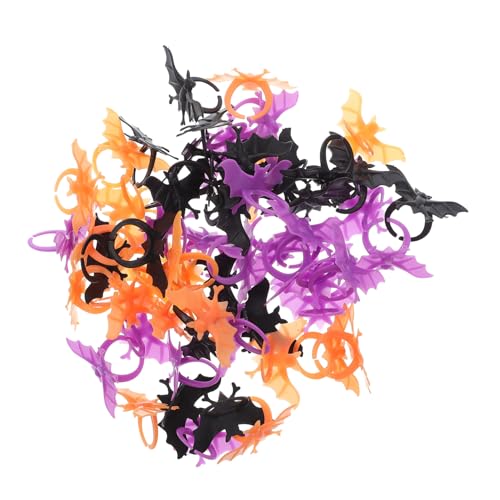 KICHOUSE 60 Stück Teiliges Halloween Fledermaus Ring aus Sicherem Kunststoff Farbige Bat Toy Finger Ringe für Kinderparty Gruselige Accessoires für Verkleidung und Scherzspielspaß KICHOUSE 60 Stück Teiliges Halloween Fledermaus Ring aus Sicherem Kunststoff Farbige Bat Toy Finger Ringe für Kinderparty Gruselige Accessoires für Verkleidung und Scherzspielspaß von KICHOUSE