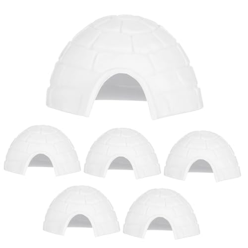 KICHOUSE 6St Iglu-Modell Miniaturfiguren realistisches Polartierspielzeug Spielen kinderspielzeug Kinder Spielzeug stofftiere Glasterrarium Iglu-Figuren-Dekor Iglu-Dekorationen Plastik Weiß von KICHOUSE