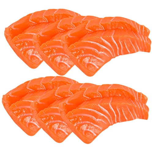 KICHOUSE 6St Schaufensterdekorationen gefälschte Fleischmodelle falscher Lachs realistische Kuchen Sushi-Probe lachfas catchring Simulation Lachs Simulation von Lebensmitteldekor PVC Orange von KICHOUSE