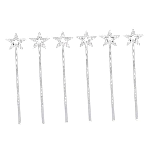 KICHOUSE 6St Zauberstäbe Zauberstab für Kinder Zauberstab für Mädchen Prinzessin Zauberstab Kinderspielzeug goldene Accessoires Fairy Wand Kinder Spielzeug Feenstab Party Zauberstab Silver von KICHOUSE