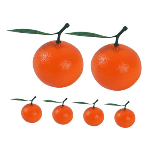 KICHOUSE 6st Künstliche Orange Obst-Modell- Fruchtmodell Nachahmung Von Orangen Als Verzierung Szenenschmuck Orangen-Ornament Desktop-deko Mit Künstlichen Orangen Heimdekoration Schaum von KICHOUSE