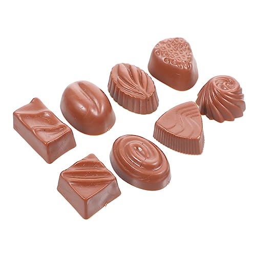 KICHOUSE 8st Simulationsschokolade Dessert-Modelle Vortäuschen Schokoladendessert Zur Präsentation Gefälschte Eiswaffel Gefälschte Schokoladenspielzeuge Desktop-schokoladenmodell Coffee PVC von KICHOUSE