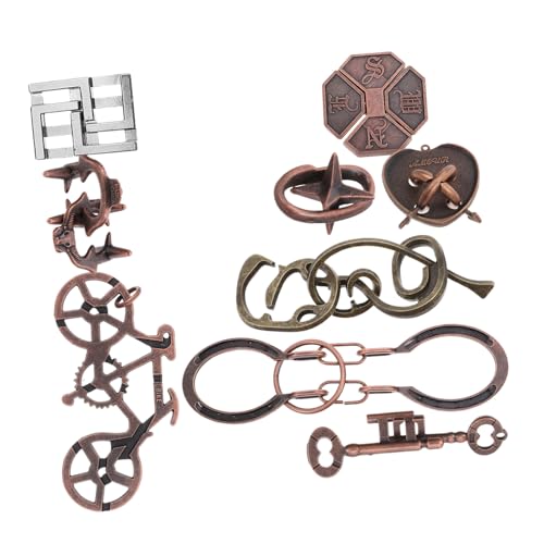 KICHOUSE 9Stücke Metall Denksportaufgaben Puzzle Satz für Erwachsene Klassische Teaser Entsperrspielzeuge zur Problemlösungsfähigkeiten KICHOUSE 9Stücke Metall Denksportaufgaben Puzzle Satz für Erwachsene Klassische Teaser Entsperrspielzeuge zur Problemlösungsfähigkeiten von KICHOUSE