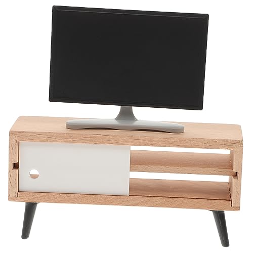 KICHOUSE 2 Stücke Miniatur Fernsehen Spielzeug Jungen Und Mädchen Pretend Mit Tv Stand Tv Decor Für Puppenhaus von KICHOUSE