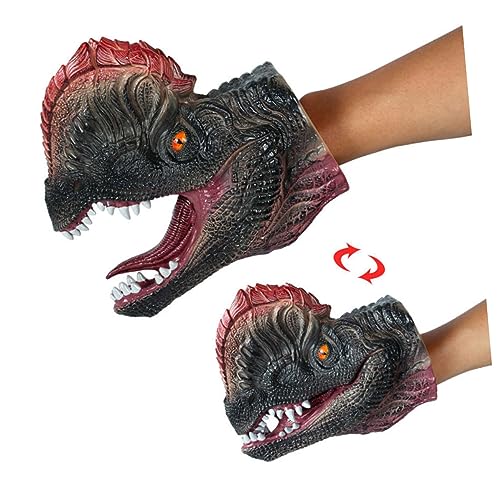 KICHOUSE Dinosaurier Handpuppen Handschuhe Tyrannosaurus Puppen Kostü Handschuhe Für Kreative Rollenspiele Und Fantasievolles Ideales Für Dinosaurier Fans von KICHOUSE