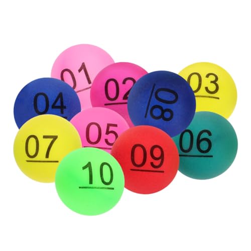 KICHOUSE Farbe Zahlenball Kugeln mit Zahlen farbige Kugeln Bunte Bingo-Kugeln Tombola-Kugelnummern Mini-Plastikbälle verlost Bälle mehrfarbige Minibälle Mini-nummerierte Kugeln Spielball pp von KICHOUSE