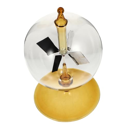 KICHOUSE Gauner solar stehende Radiometer schulisches Lehrmittel Sonnenradiometer büroradio offic gilbe Krummes Radiometer Desktop-Dekoration Glasmaterial mit hohem Borosilikatgehalt Yellow von KICHOUSE