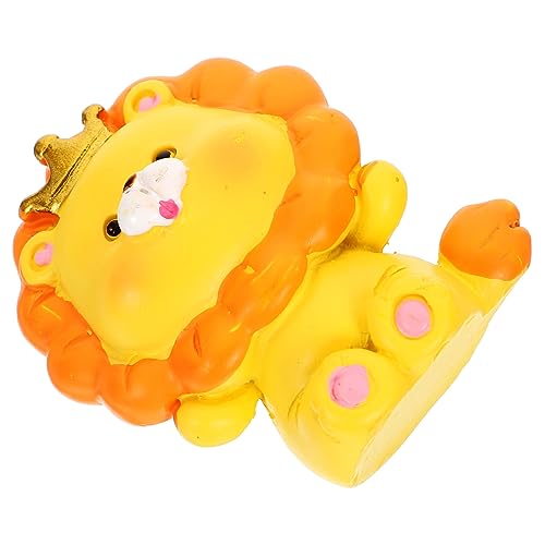 KICHOUSE Gefälschte Tierfiguren Kuchen Toper Lion Cake Topper Little Animal Figurine Doll Miniature Harztier Miniaturfiguren Wild Animal Statue Animal Themed Baby Shower Kids Birthday Party von KICHOUSE