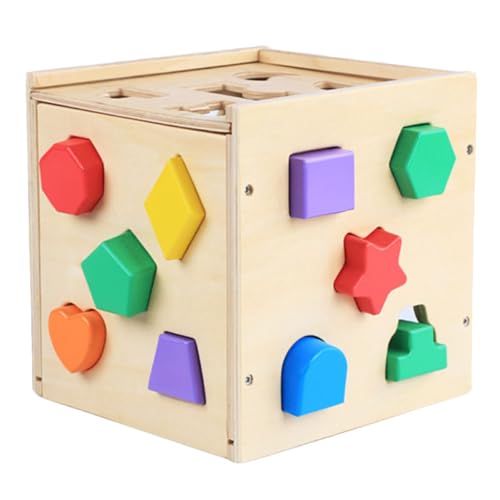 KICHOUSE Geometrische Holzbausteine Für Pädagogisches Sortierspielzeug Mit Formen Kognitiven Fähigkeiten Und Motorischen Fähigkeiten Für Kleinkinder von KICHOUSE