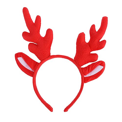 KICHOUSE Haarschmuck für Kinder Geweih-Stirnband Baby-Haargummi Kinder-Outfits Tiara weihnachtliche Kopfbedeckungen Rentiergeweih Stirnband Schüttgut Geschenk Urlaub rot von KICHOUSE