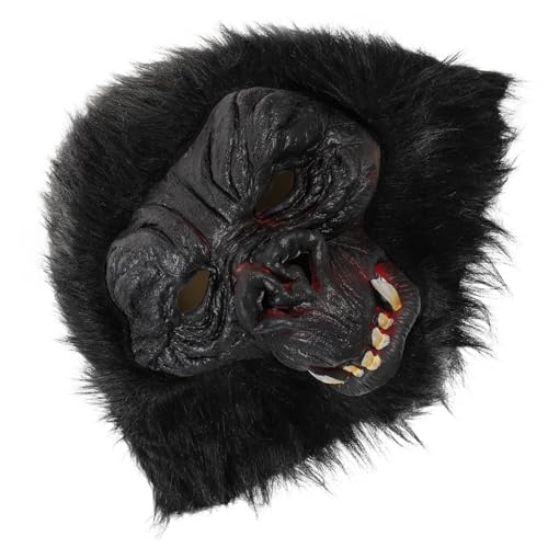 KICHOUSE Halloween Gorilla Kopfmaske Gruselige Tierkopfbedeckung Für Kostümpartys Horror Verkleidung Perfekte Maske Für Erwachsene Und Teens Vielseitig Einsetzbar Für Halloween Und von KICHOUSE