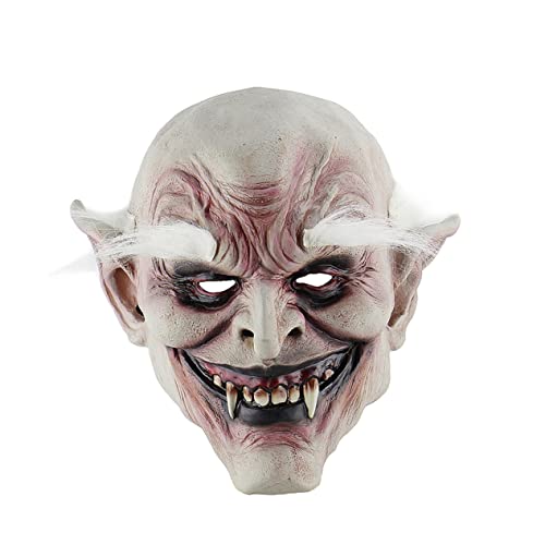 KICHOUSE Halloween Gruselige Maske Für Cosplay Schreckliche Geistermaske Mit Zahnweißen Augenbrauen Perfekt Für Halloween Partys Und Grusel Events Unisex Halloween Horror Maske von KICHOUSE