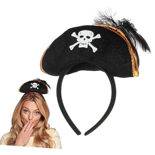 KICHOUSE Piratenkopfband Für Halloween Piratenkapitän Haarreifen Kostümzubehör Für Partys Und Aufführungen Ideales Accessoire Für Karneval Und Cosplay von KICHOUSE