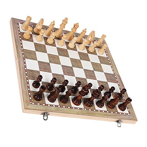 KICHOUSE Hochwertiges Internationales Schach Set Aus Holz Mit Magnetischem Faltbrett Ideal Für Reisen Und Zuhause Kompaktes Design Perfekt Für Schachliebhaber Und Anfänger von KICHOUSE