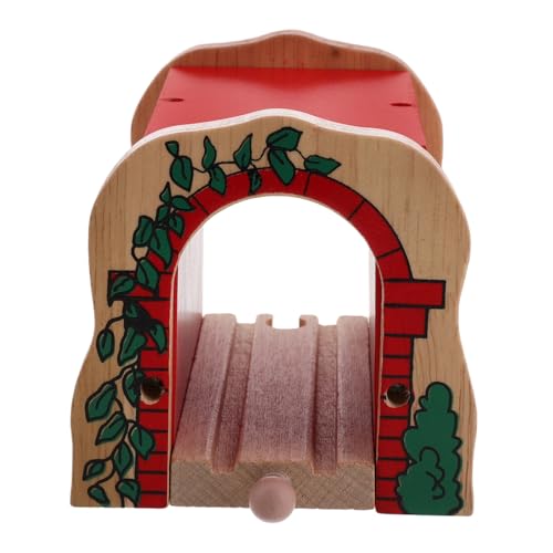 KICHOUSE Holz Eisenbahn Schienenzubehör Rotes Zugtunnel Spielset Kreatives Szenenbau Zubehör Für Zuhause Kindergarten Motorikförderung KICHOUSE Holz Eisenbahn Schienenzubehör Rotes Zugtunnel Spielset Kreatives Szenenbau Zubehör Für Zuhause Kindergarten Motorikförderung von KICHOUSE