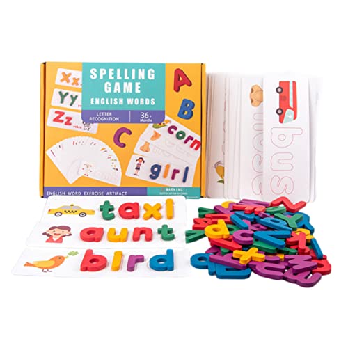 KICHOUSE Holzpuzzle Buchstaben Lernspielzeug mit Alphabetblöcken und Bildkarten Pädagogisches Worterkennungs Spiel für Kleinkinder Fördert Gedächtnis Rechtschreibung und Strategisches KICHOUSE Holzpuzzle Buchstaben Lernspielzeug mit Alphabetblöcken und Bildkarten Pädagogisches Worterkennungs Spiel für Kleinkinder Fördert Gedächtnis Rechtschreibung und Strategisches von KICHOUSE