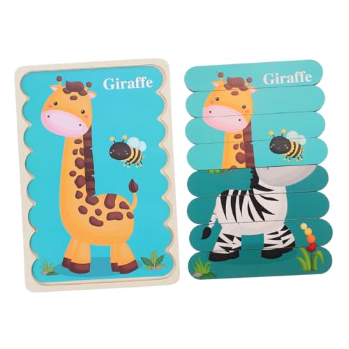 KICHOUSE Holzpuzzle für Doppelseitige Lernspielzeug mit Tiermotiven Zebra Giraffe Pädagogisches Holzstäbchen Puzzle Kognition und Feinmotorik und Robust KICHOUSE Holzpuzzle für Doppelseitige Lernspielzeug mit Tiermotiven Zebra Giraffe Pädagogisches Holzstäbchen Puzzle Kognition und Feinmotorik und Robust von KICHOUSE