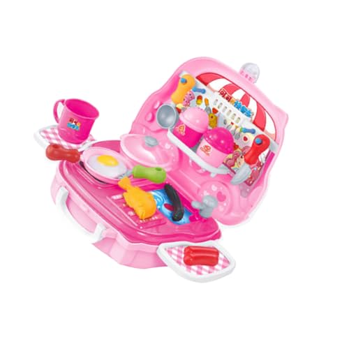 KICHOUSE Kinder Küchenutensilien Set 12 Teiliges Spielzeug Kochset Für Kinder Im Koffer Kakaowagen Design Ideal Für Kreative Rollenspiele Und Kochabenteuer Geschenkidee Für ädchen Und von KICHOUSE