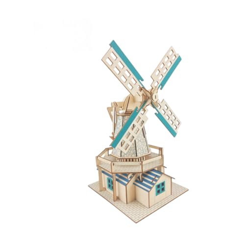 KICHOUSE Kinderspielzeug Rätsel Spielzeuge Holzpuzzle für Kinder Holzpuzzles Spielzeug dreidimensional Windmühle 3D Bambus von KICHOUSE