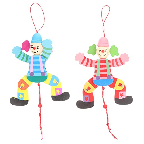 KICHOUSE Marionettes Spielsachen Puppen Clown Interaktive Puppe Holzmarionette Marionette Lustige Ziehen Marionetten Puppet Hand Schnur von KICHOUSE