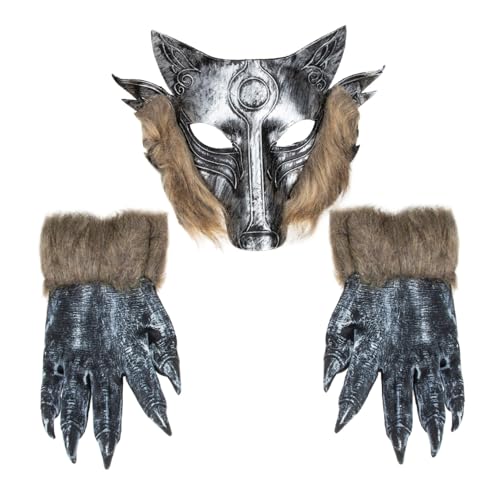 KICHOUSE Maske Anziehen Maske für Karneval Foto Requisite Masken Klauen Halloween Horror Masken Horrormaske Halloween Partymaske Party Cosplay Kostüm Werwolf Dress up Masken Masquerade von KICHOUSE