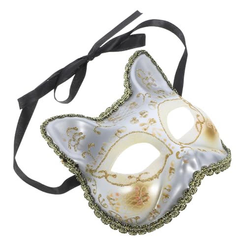 KICHOUSE Maske Cosplay dekorativ Katzenkopf halloween hallowen masks trauzeugengeschenke children mask the mask geschke white mask party mitgebsel Partygeschenk Partyzubehör Plastik Weiß von KICHOUSE