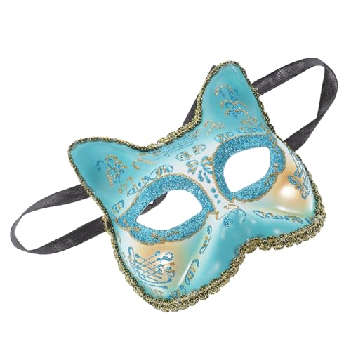 KICHOUSE Maske Katze Halloween Cosplay Dekorativ Partyzubehör Partygeschenk Plastik Sky-blue von KICHOUSE