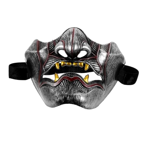 KICHOUSE Maske der Weisheit Halloween-Maske beängstigend japanische Maske Halloween Tengu-Halbmaske Kane-Maske Maskerade Maske Karneval Maske lustige Maske Make-up-Partymaske Plastik Silver von KICHOUSE