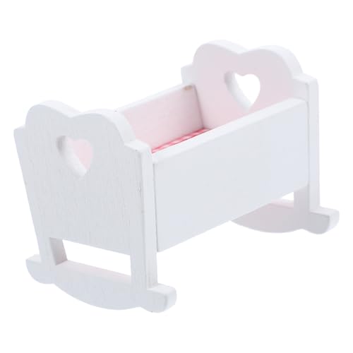 KICHOUSE Mini Babybett Winziges Bett Modell Für Puppenhaus Lebensechte Miniatur Requisite Aus Ideal Für Kreative Spielwelten Kinderzimmer Dekoration Puppenmöbel Zubehör von KICHOUSE