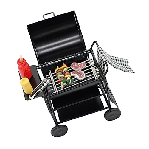 KICHOUSE Realistischer Miniatur-Grillwagen Lebensmittelmodell simuliertes Spielzeug für Jungen und Mädchen 1:12 Puppenhaus Miniatur-Grillwagen Zubehör von KICHOUSE