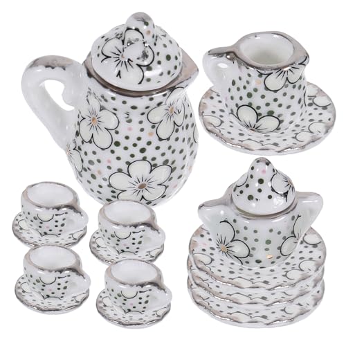 KICHOUSE Miniatur Keramik Teeservice Teiliges mit Mini Tassen und Untertassen Puppenhaus Zubehör für Realistische Mini Haus Dekoration und Detailreiche Miniaturszene KICHOUSE Miniatur Keramik Teeservice Teiliges mit Mini Tassen und Untertassen Puppenhaus Zubehör für Realistische Mini Haus Dekoration und Detailreiche Miniaturszene von KICHOUSE