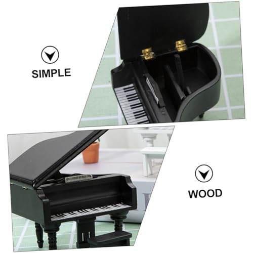 KICHOUSE Miniatur Klavier Puppenhaus Deko Schwarzer Mini Flügel Modell mit Realistischer Detailgestaltung Langlebig und Verschleißfest für Puppenhaus Schlafzimmer und Ankleidezimmer KICHOUSE Miniatur Klavier Puppenhaus Deko Schwarzer Mini Flügel Modell mit Realistischer Detailgestaltung Langlebig und Verschleißfest für Puppenhaus Schlafzimmer und Ankleidezimmer von KICHOUSE