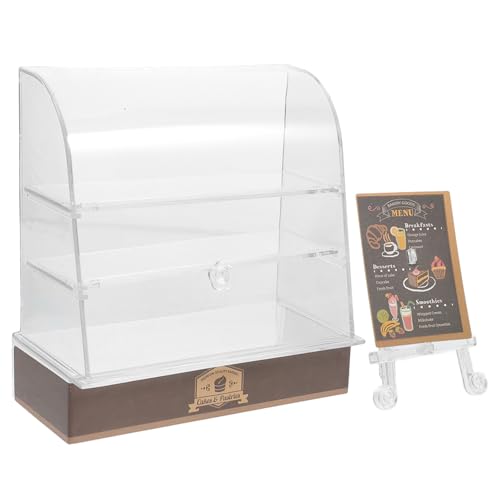 KICHOUSE Miniatur Kuchenschrank Puppenhausmöbel Mini Dessertschrank Mini Ladenschrank Miniaturschränke Mini Kuchenvitrine Mini Bäckereivitrine Simulations Minischrank von KICHOUSE