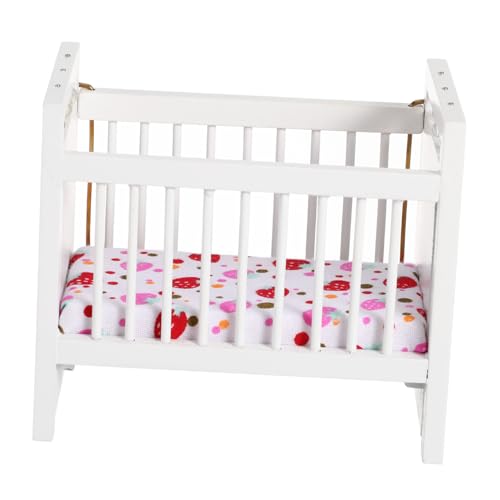 KICHOUSE 1Pc Mini Crib Dekorative Miniatur öbel Für Puppenhaus Weißes Bett Modell Für Kinderzimmer Und Puppenhausgestaltung von KICHOUSE