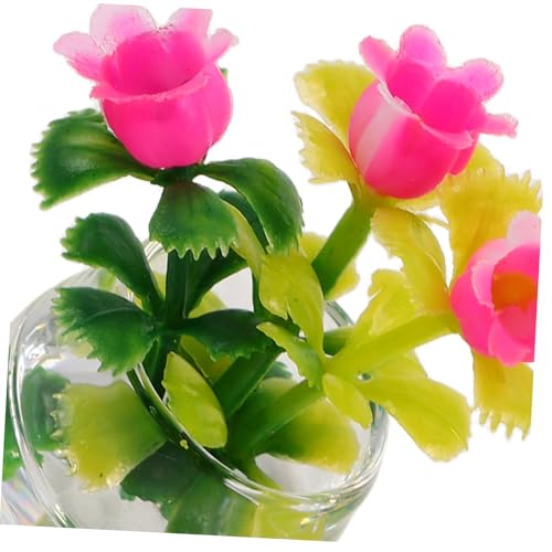 KICHOUSE Miniatur Puppenhaus Pflanze Künstlich Realistisch Gestaltet Kleine Glasvase mit Rosa Blüten Dekoratives Mini Accessoire für Schreibtisch Vielseitig für Puppenhaus und Heimdeko KICHOUSE Miniatur Puppenhaus Pflanze Künstlich Realistisch Gestaltet Kleine Glasvase mit Rosa Blüten Dekoratives Mini Accessoire für Schreibtisch Vielseitig für Puppenhaus und Heimdeko von KICHOUSE