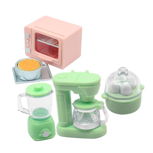 KICHOUSE 迷你 Küchenmodell Für Puppenhaus 4 Teiliges Set Mit Backofen Kaffeemaschine Entsafter Und Eierkocher Zubehör Für Puppenhaus Dekoration Und Küche von KICHOUSE