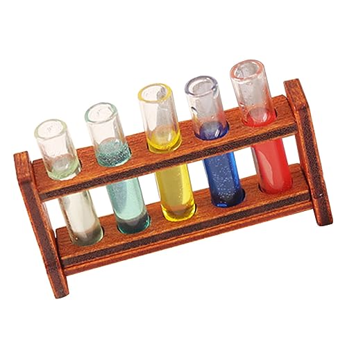 KICHOUSE Miniatur Reagenzglas mit Holzständer Bunte Miniatur Testrohre für Puppenhaus Zubehör Dekoratives Labor Modell Gläsernes Mini Experimentiergerät für DIY Szenen KICHOUSE Miniatur Reagenzglas mit Holzständer Bunte Miniatur Testrohre für Puppenhaus Zubehör Dekoratives Labor Modell Gläsernes Mini Experimentiergerät für DIY Szenen von KICHOUSE