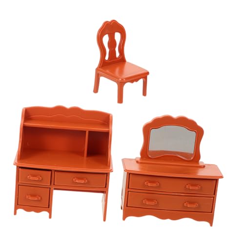 KICHOUSE Miniatur Schminktisch mit Spiegel und Hocker Miniatur Möbel für Puppenhaus Schlafzimmer Leicht Tragbar Fördert Kreativität und Räumliche Vorstellungskraft KICHOUSE Miniatur Schminktisch mit Spiegel und Hocker Miniatur Möbel für Puppenhaus Schlafzimmer Leicht Tragbar Fördert Kreativität und Räumliche Vorstellungskraft von KICHOUSE
