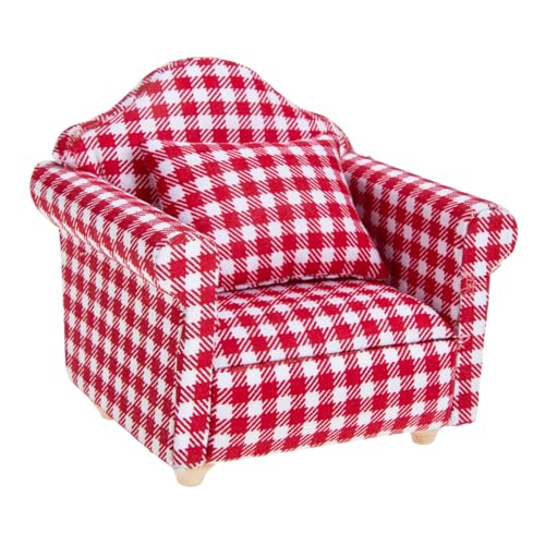 KICHOUSE Puppenhaus Zubehör Sofa Set Für Puppenhaus Mini Sofa Mit Kissen Ideales Öbelstück Für Kinderzimmer Und Puppenstuben Perfektes Spielzeug Zur Wohnraumgestaltung von KICHOUSE