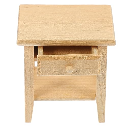 KICHOUSE Miniaturtischmodell Miniatur Puppenhausmöbel Schublade Holzschreibtischmodell für Puppenhaus Teetisch Wohnzimmer Holzschreibtisch mit Schlafzimmer Doll Spielzeug House Miniaturen von KICHOUSE