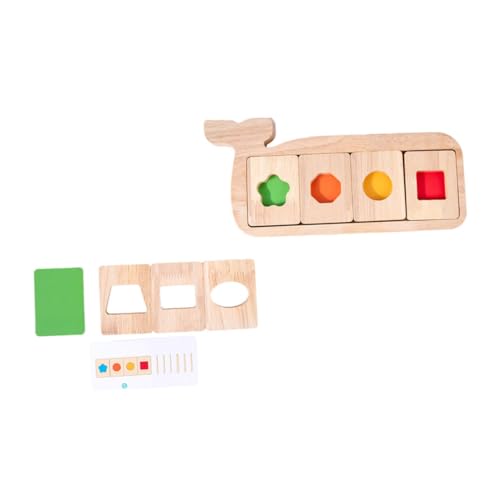 KICHOUSE Montessori Holzspielzeug Geometrisches Puzzle Zur Farb Und Formidentifikation Für Lernspielzeug Ab Jahr Pädagogisches Holzspielzeug Für Kleinkinder von KICHOUSE