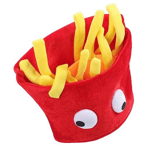 KICHOUSE Neuheit Hut Cosplay Kostüm für Erwachsene Pommes Frites Hut Kindermützen Senf Hüte Bühnenaufführungshut Geburtstagsparty Geburtstagskostümhut Kopfbedeckung für Pommes Frites Kostüm von KICHOUSE