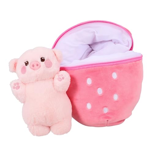 KICHOUSE Obstkissen Stofftier Kuschelkissen Kissen Für Couch Cartoon Tierpuppe Haushaltstierpuppe Stoffspielzeug Cartoon Schweinpuppe Weiche Obstpuppe Bezaubernde Tierpuppe Aus von KICHOUSE