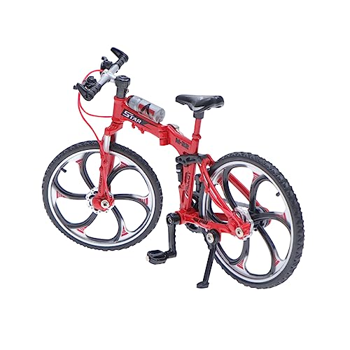 KICHOUSE Einzigartige 1:10 Miniatur Klapp Mountainbike Legierung Fahrrad Modell Spielzeug Rot Figur von KICHOUSE