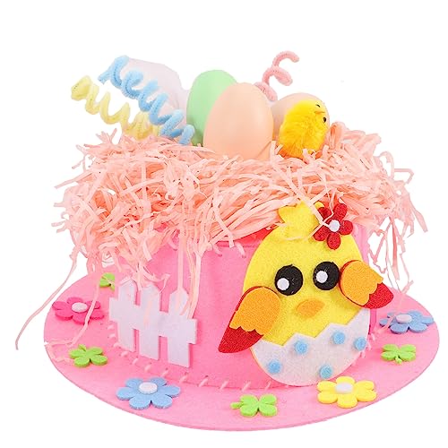 KICHOUSE Osterhasen Kindergartenhut Lernpädagogikspielzeug Hut Frühe Material Eier Bastelbedarf Ostergeschenk Kit Partyhut Osterparty Anziehhüte für Hutmaterialien Kinderhandwerkshüte von KICHOUSE