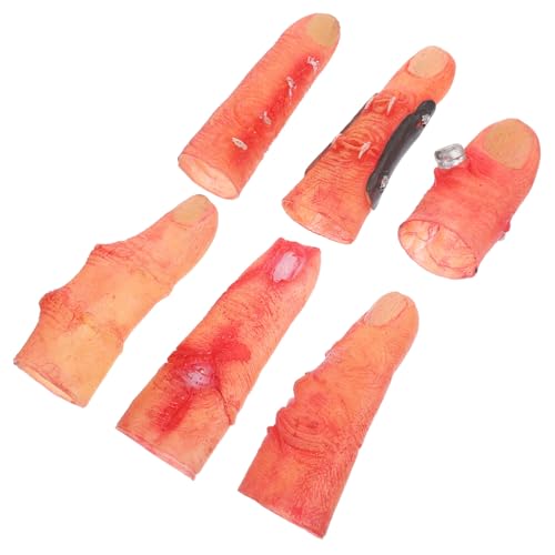 KICHOUSE Party Gefälschter Vinyl Kleidung Streich Realistische Zubehör Falsche Maskerade Tragbar Unheimlich Cosplay Streichspielzeug Requisiten Hexen Abgetrennte Finger Dekore Halloween von KICHOUSE